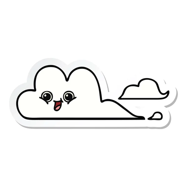 Pegatina de una linda nubes de dibujos animados — Vector de stock
