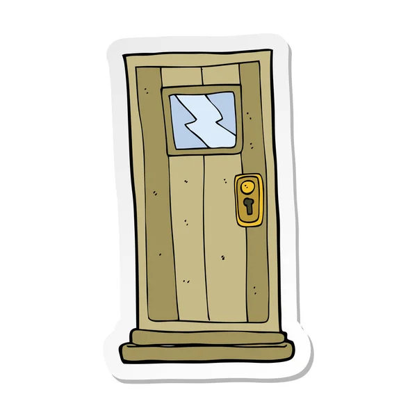 漫画のドアのステッカー — ストックベクタ