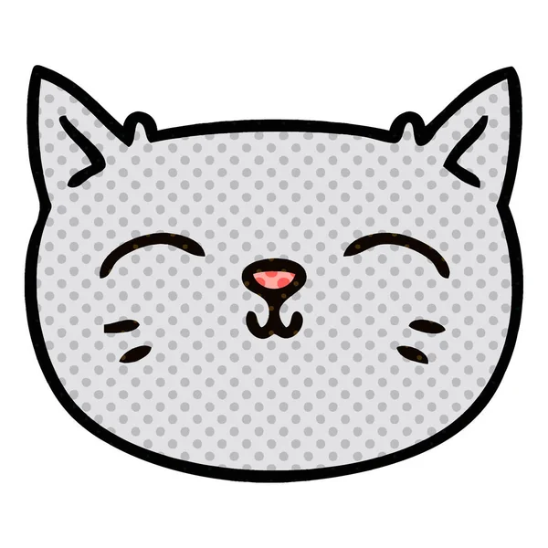 Πρόσωπο γάτα ιδιόμορφη κόμικ στυλ καρτούν — Διανυσματικό Αρχείο