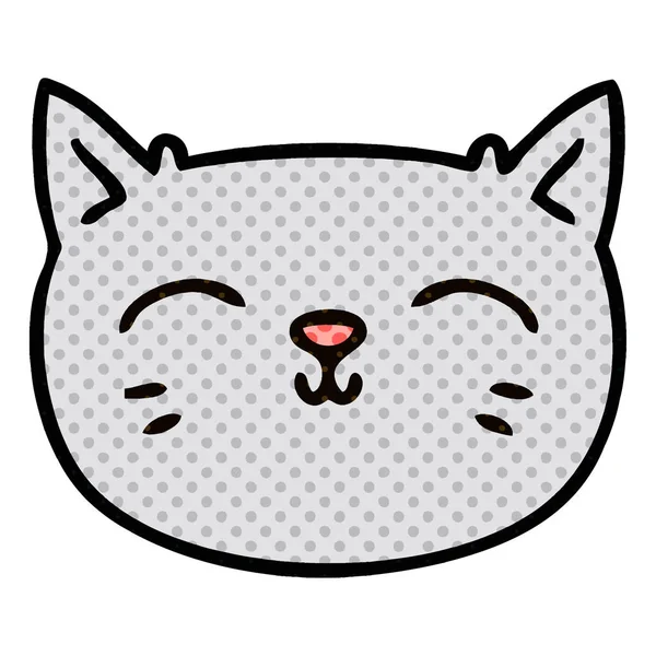 Peculiar cómic estilo caricatura gato cara — Vector de stock