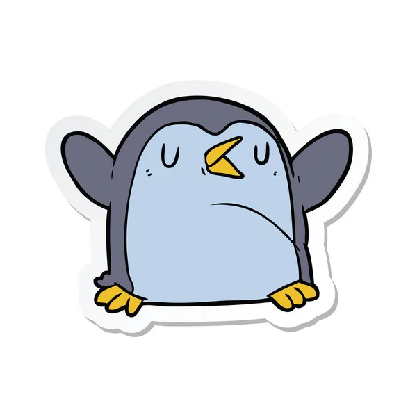 漫画のペンギンのステッカー — ストックベクタ
