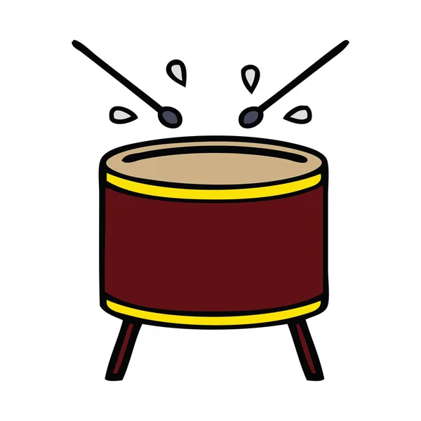ドラムのかわいい漫画 — ストックベクタ