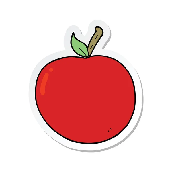 Sticker eines Cartoon-Apfels — Stockvektor
