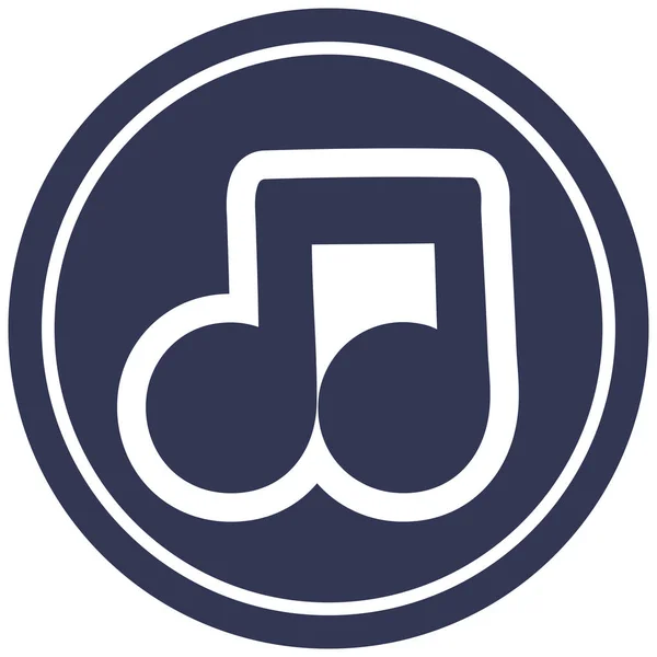 Kulatá ikona hudební nota — Stockový vektor