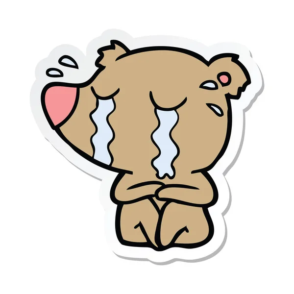 Etiqueta Urso Grito Desenho Animado —  Vetores de Stock