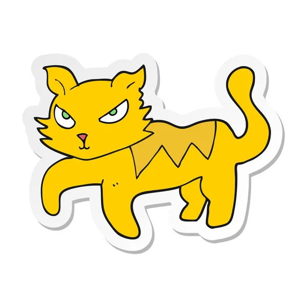 Sticker van een cartoon kat — Stockvector