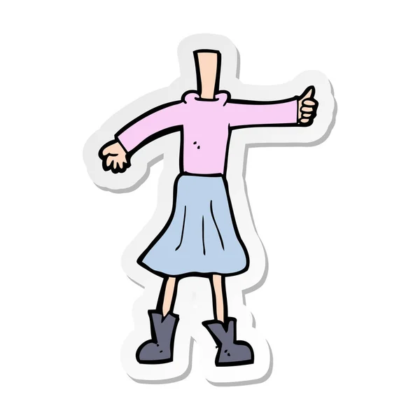 Sticker Cartoon Female Body — Stock Vector