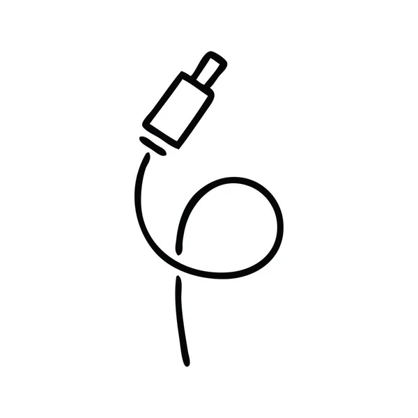 Línea dibujo dibujos animados audio alambre — Vector de stock