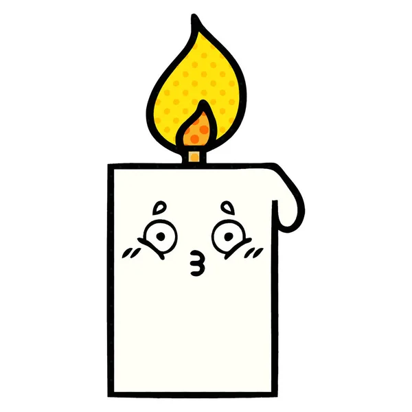 Βιβλίο κόμικ στυλ καρτούν αναμμένο κερί — Διανυσματικό Αρχείο