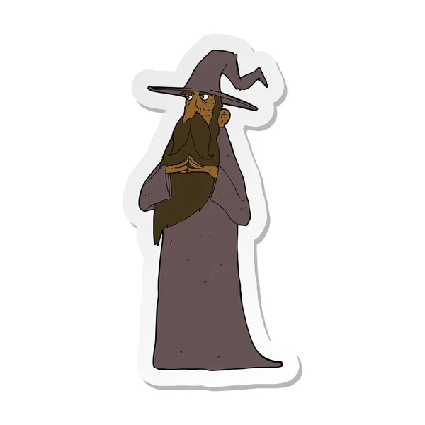 Sticker Van Een Cartoon Wizard — Stockvector