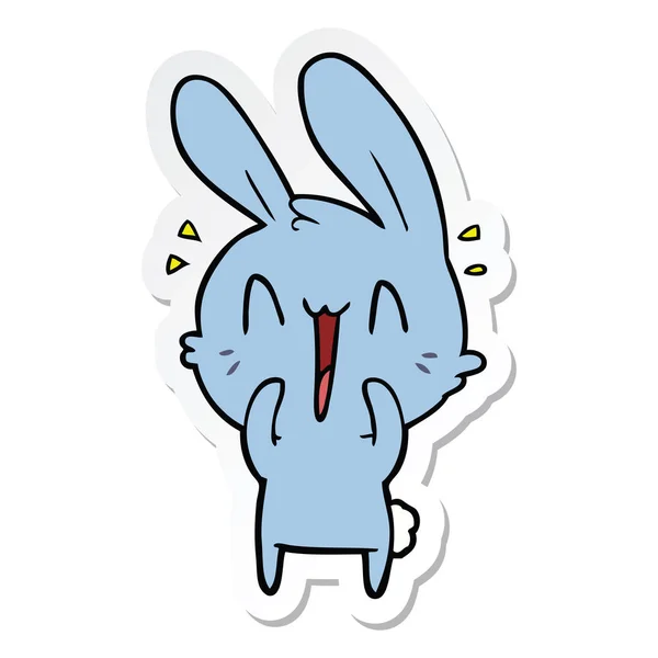 Sticker of a cute cartoon rabbit — Stock Vector
