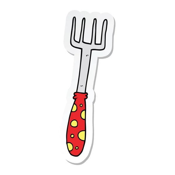 Klistermärke av en tecknad gaffel — Stock vektor