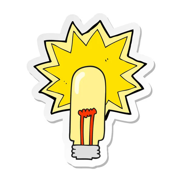 Sticker of a cartoon old light bulb — Stock Vector