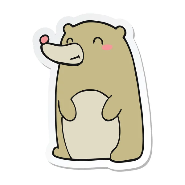 Наклейка милого мультяшного ведмедя — стоковий вектор