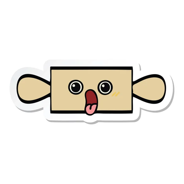 Sticker Van Een Deegroller Cute Cartoon — Stockvector