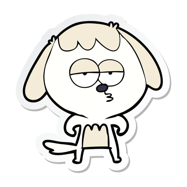 Sticker van een cartoon verveeld hond — Stockvector