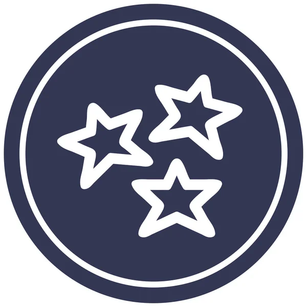 Stjärna Former Cirkulär Ikon Symbol — Stock vektor