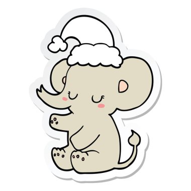 şirin bir Noel fil etiketi