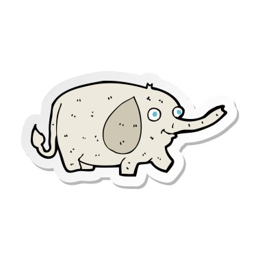 etiket bir karikatür komik küçük fil