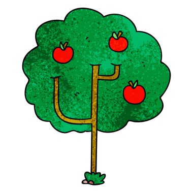 ilginç el çizilmiş karikatür ağaç