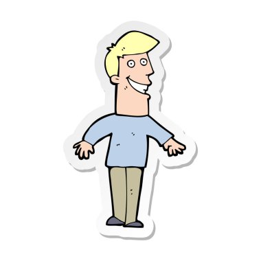 bir çizgi film sırıtan adam etiketi