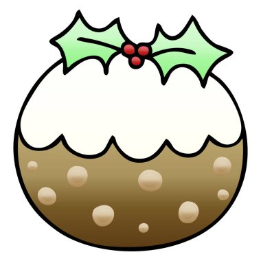 ilginç degrade gölgeli karikatür Noel pudingi