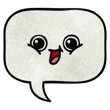 Retro grunge doku karikatür konuşma balonu