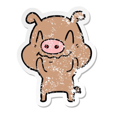 gergin çizgi film domuz bir sıkıntılı etiket