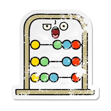 sevimli çizgi abacus sıkıntılı etiket