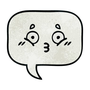 Retro grunge doku karikatür konuşma balonu