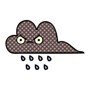 çizgi roman tarzı çizgi film fırtına yağmur bulutu