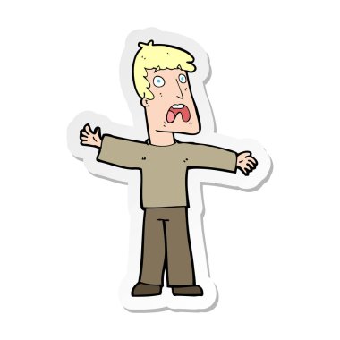 etiket bir karikatür adamı korkuttu