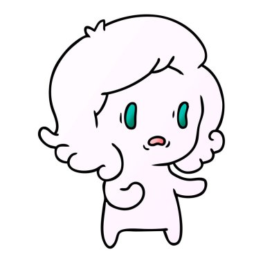 kawaii korkunç hayalet degrade çizgi film