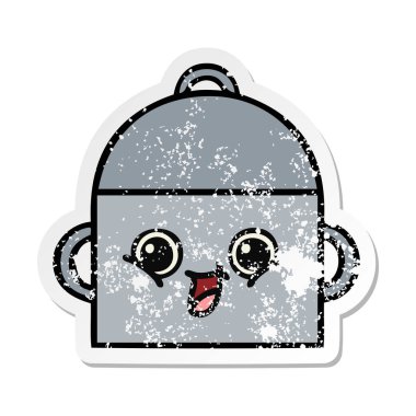 tencereye bir sevimli çizgi sıkıntılı etiket