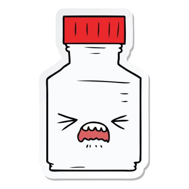 etiket, bir çizgi film hap kavanozu