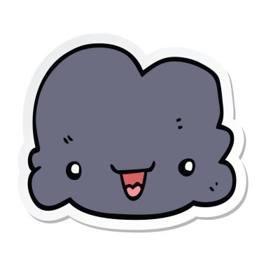 bir çizgi film küçük mutlu bulut etiket