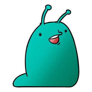 bir şirin kawaii sülük degrade çizgi film gösterimi