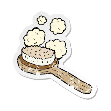 bir çizgi film eski fırça Retro sıkıntılı etiket