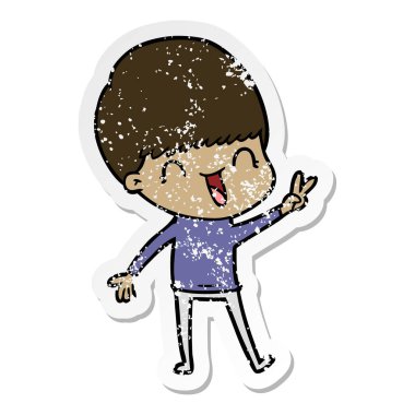 bir mutlu çizgi film çocuk sıkıntılı etiket