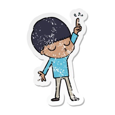 bir çizgi film sakin çocuk sıkıntılı etiket