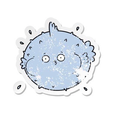 çizgi film kirpi balığı sıkıntılı etiket