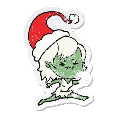 san giyen bir vampir kız sıkıntılı etiket karikatür rahatsız