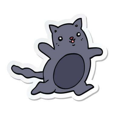 etiket bir karikatür kedi