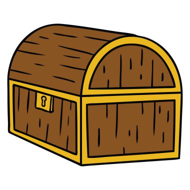 elle çizilmiş karikatür doodle bir hazine sandığı