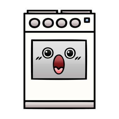 Degrade gölgeli karikatür mutfak fırın