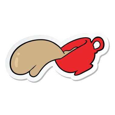 etiket bir karikatür kahve Kupası