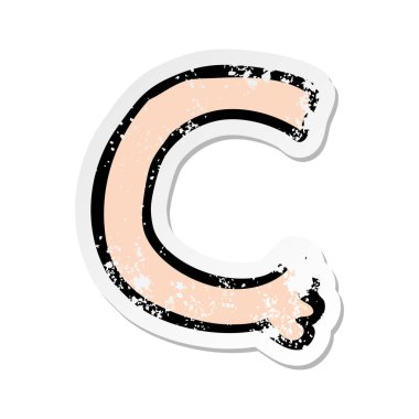 bir çizgi film kolu Retro sıkıntılı etiket