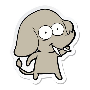 etiket mutlu çizgi fil