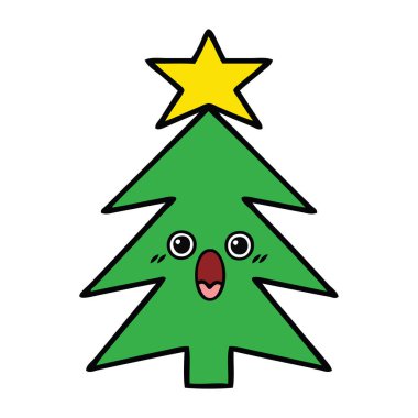 Sevimli çizgi Noel ağacı