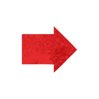 Retro illüstrasyon tarzı çizgi film ok simgesi